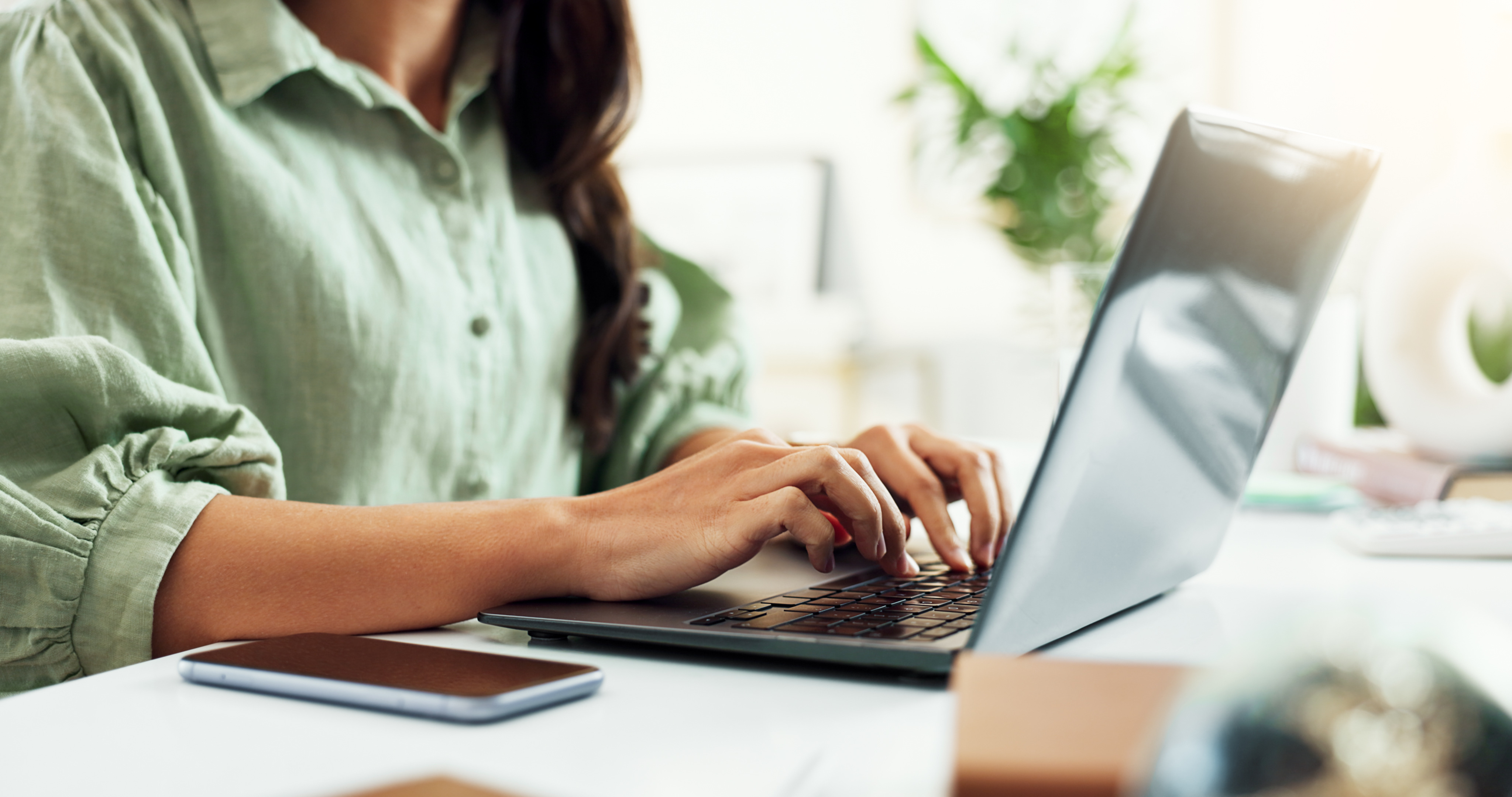 Woman at computer image